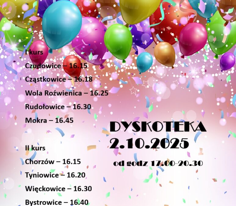 Autobusy na dyskotekę szkolną